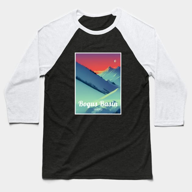 Bogus Basin Idaho United States ski Baseball T-Shirt by UbunTo
